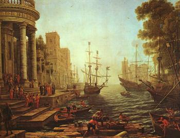 Claude Lorrain : Port Scene with the Embarkation of St Ursula